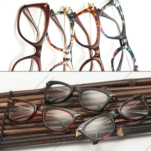Women Cat Eye Optical Frames Brand Designer Lady Printing Eyewear Metallic Leg