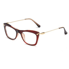 Carica l&#39;immagine nel visualizzatore di Gallery, Women Cat Eye Optical Frames Brand Designer Lady Printing Eyewear Metallic Leg