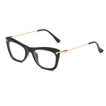 Carica l&#39;immagine nel visualizzatore di Gallery, Women Cat Eye Optical Frames Brand Designer Lady Printing Eyewear Metallic Leg