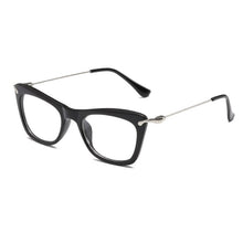 Carica l&#39;immagine nel visualizzatore di Gallery, Women Cat Eye Optical Frames Brand Designer Lady Printing Eyewear Metallic Leg