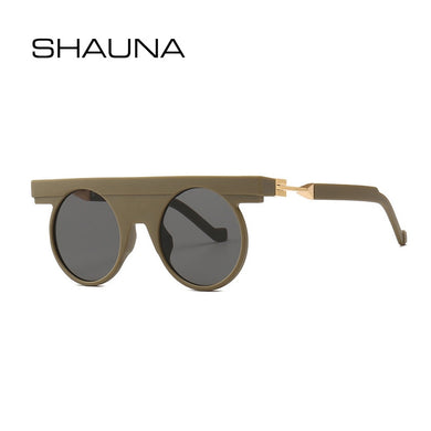 SHAUNA Flat Top Unique Round Sunglasses Men Retro Women Matter Shades gafas Oculos De Sol