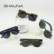 Load image into Gallery viewer, SHAUNA Flat Top Unique Round Sunglasses Men Retro Women Matter Shades gafas Oculos De Sol