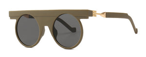 SHAUNA Flat Top Unique Round Sunglasses Men Retro Women Matter Shades gafas Oculos De Sol