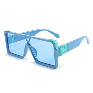 SHAUNA Brand Designer Uomo Donna Occhiali da sole quadrati oversize Tendenza occhiali verde blu congiunti 