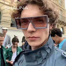 Carica l&#39;immagine nel visualizzatore di Gallery, SHAUNA Brand Designer Uomo Donna Occhiali da sole quadrati oversize Tendenza occhiali verde blu congiunti 