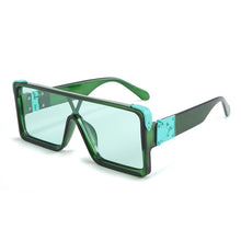 Carica l&#39;immagine nel visualizzatore di Gallery, SHAUNA Brand Designer Uomo Donna Occhiali da sole quadrati oversize Tendenza occhiali verde blu congiunti 