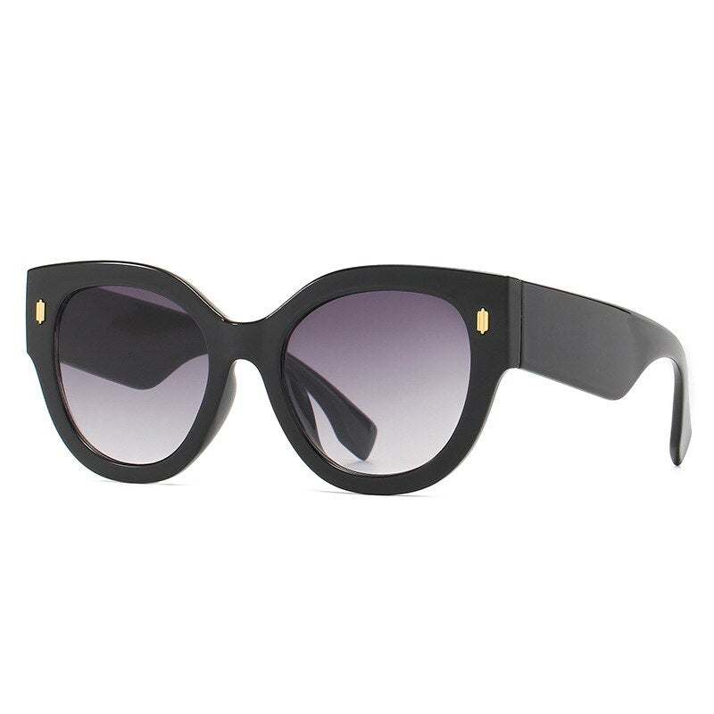 SHAUNA Oversized Round Women Sunglasses Brand Designer Rivets Eyewear Ins Popular Retro Gradient Men Sun Glasses Shades UV400