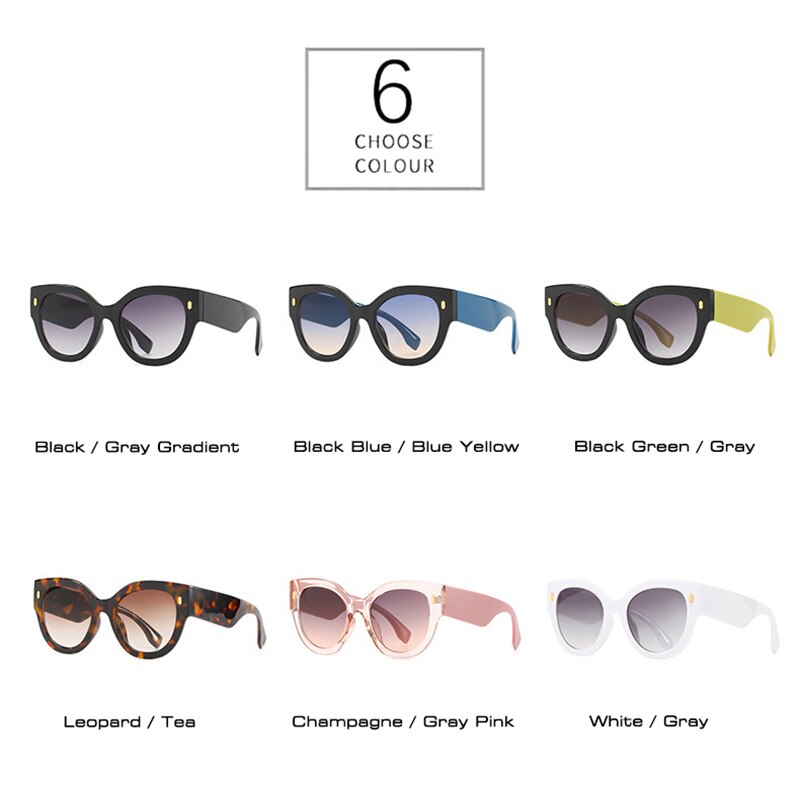 SHAUNA Oversized Round Women Sunglasses Brand Designer Rivets Eyewear Ins Popular Retro Gradient Men Sun Glasses Shades UV400