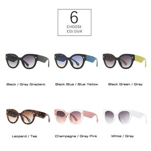 SHAUNA Oversized Round Women Sunglasses Brand Designer Rivets Eyewear Ins Popular Retro Gradient Men Sun Glasses Shades UV400