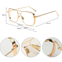Carica l'immagine nel visualizzatore di Gallery, SHAUNA Retro 3 colori donna punk occhiali semplici montatura occhiali da vista firmati da uomo quadrati con montatura in metallo lenti trasparenti 