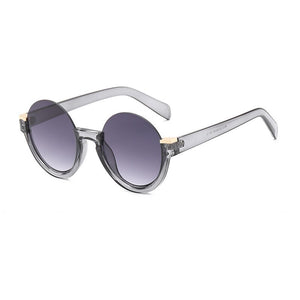 SHAUNA Retro Half Frame Round Gradient Sunglasses Glasses Frames