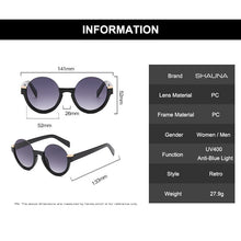 Load image into Gallery viewer, SHAUNA Retro Half Frame Round Gradient Sunglasses Glasses Frames
