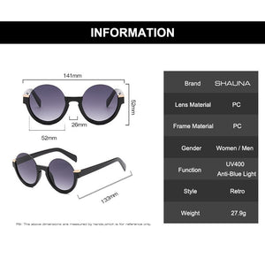 SHAUNA Retro Half Frame Round Gradient Sunglasses Glasses Frames