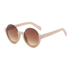SHAUNA Retro Half Frame Round Gradient Sunglasses Glasses Frames