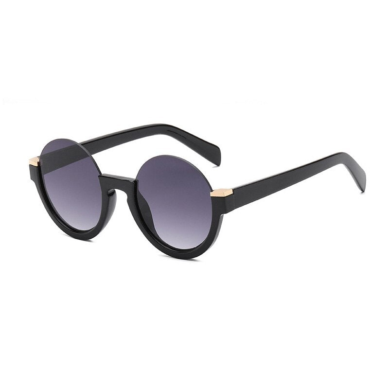 SHAUNA Retro Half Frame Round Gradient Sunglasses Glasses Frames