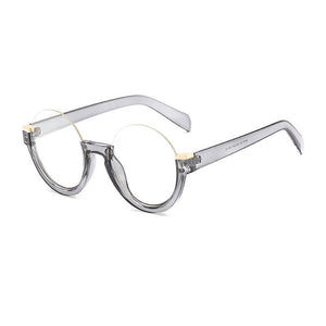 SHAUNA Retro Half Frame Round Gradient Sunglasses Glasses Frames