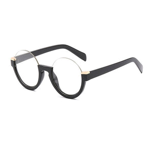 SHAUNA Retro Half Frame Round Gradient Sunglasses Glasses Frames