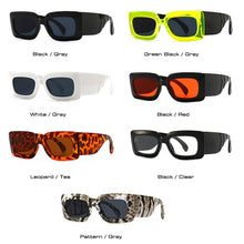 Load image into Gallery viewer, SHAUNA Retro Square Women Sunglasses Brand Designer Wide Legs Eyewear Shades UV400 Men Fluorescent Green Sun Glasses