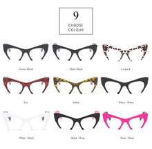 Carica l&#39;immagine nel visualizzatore di Gallery, Retro Women Half Frame Cat Eye Glasses Frames Fashion Optical Frame