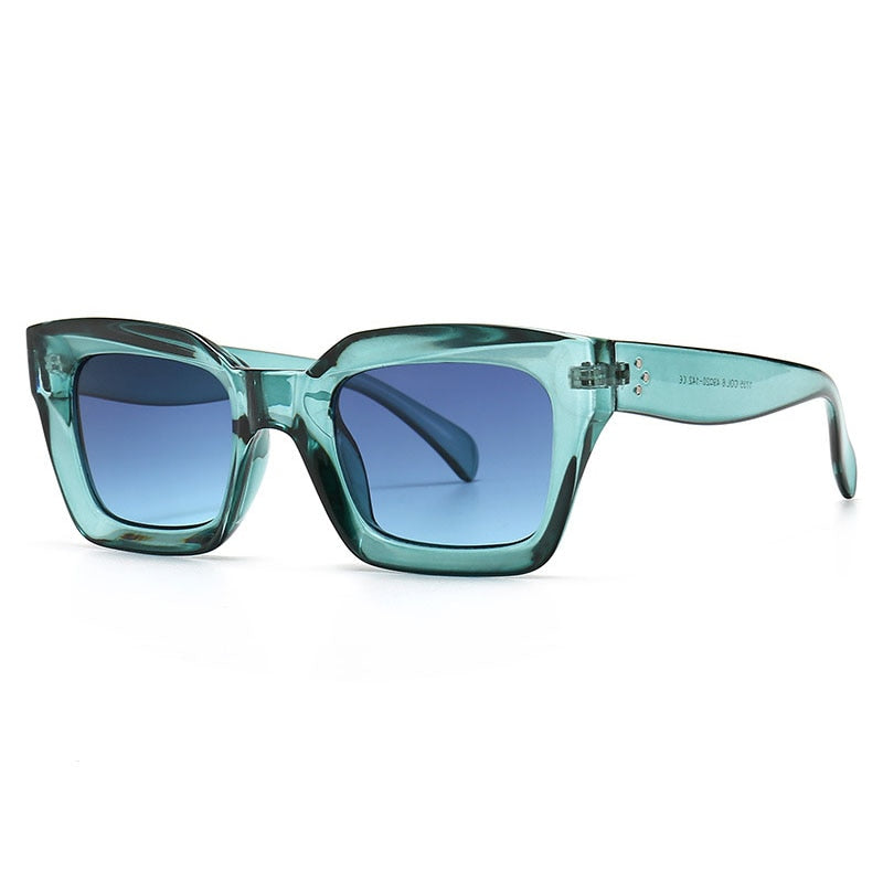 SHAUNA Rivets Square Sunglasses Women Brand Designer Retro Blue Purple Eyewear Men Gradient Sun Glasses Shades UV400
