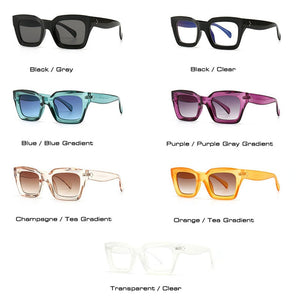 SHAUNA Rivets Square Sunglasses Women Brand Designer Retro Blue Purple Eyewear Men Gradient Sun Glasses Shades UV400