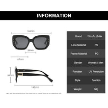 Load image into Gallery viewer, SHAUNA Rivets Square Sunglasses Women Brand Designer Retro Blue Purple Eyewear Men Gradient Sun Glasses Shades UV400