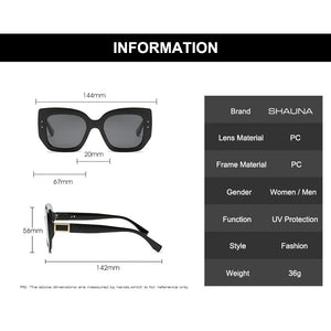 SHAUNA Rivets Square Sunglasses Women Brand Designer Retro Blue Purple Eyewear Men Gradient Sun Glasses Shades UV400
