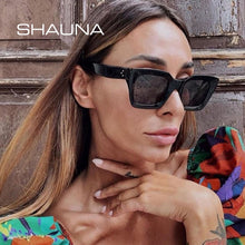 Load image into Gallery viewer, SHAUNA Rivets Square Sunglasses Women Brand Designer Retro Blue Purple Eyewear Men Gradient Sun Glasses Shades UV400