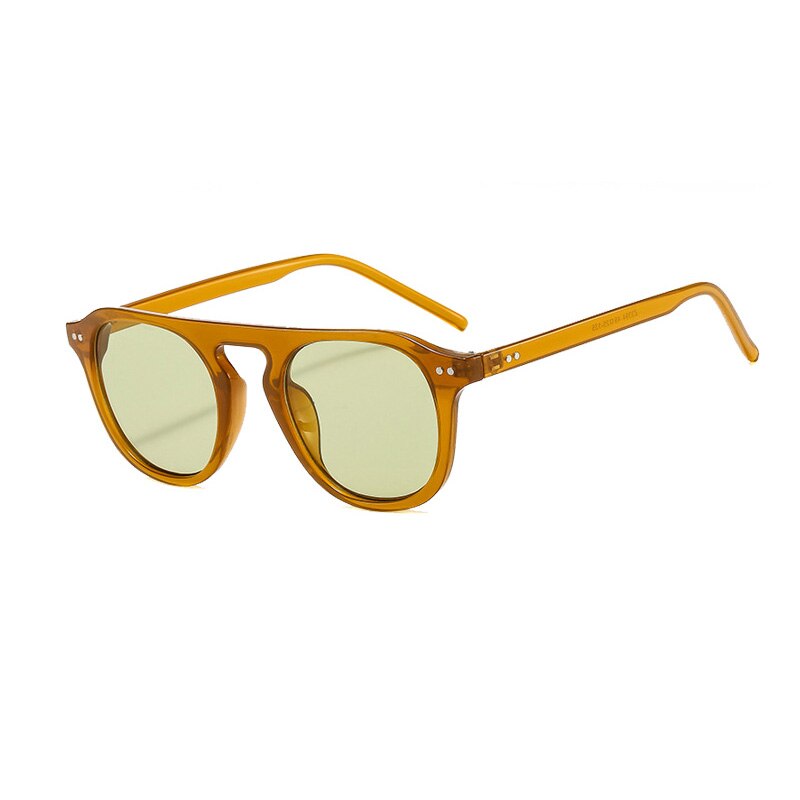 SHAUNA Rivets Retro Jelly Frame Round Sunglasses UV400