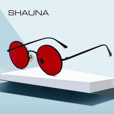 SHAUNA Super Round Women Sunglasses Brand Designer Men Dark Green Lens Shades UV400