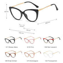 Load image into Gallery viewer, TR90 Comfortable Cat Eye Eyeglasses Frame Women  Vintage Spring Hinge Optical Frame