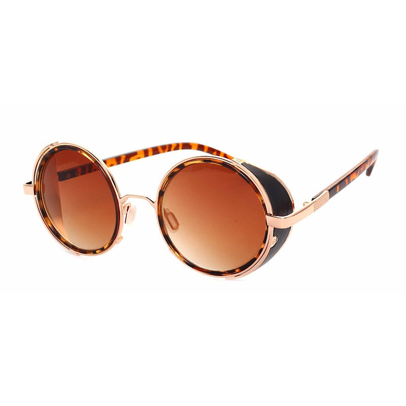 SHAUNA Vintage Women Steampunk Retro Coating Men Round Sunglasses Brand Designer Punk Sun Glasses UV400