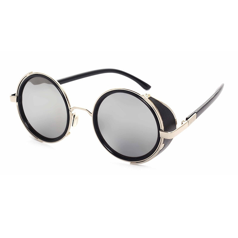 SHAUNA Vintage Women Steampunk Retro Coating Men Round Sunglasses Brand Designer Punk Sun Glasses UV400