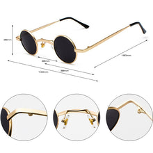 Load image into Gallery viewer, SHAUNA Wide Bridge Retro Rock Punk Sunglasses Classic Small Round Clear Red Sun Glasses UV400