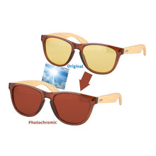Load image into Gallery viewer, SHINU Polarized Fishing Sunglasses Photochromic Driving Glasses Eyewear Wooden Multi Colors Unisex Sunglasses Champagne Lenses