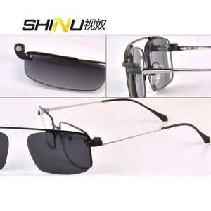 SHINU  polarized sunglasses man clip-on sun-glasses outdoor sports optics frame  Prescription eyeglasses frame clip on two used