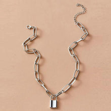 Load image into Gallery viewer, Punk Simple Padlock Pendant Necklace Hip Hop Lock Necklaces for Women Gold/Silver Color Chunky Necklace Chain on the Neck