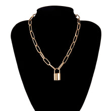 Load image into Gallery viewer, Punk Simple Padlock Pendant Necklace Hip Hop Lock Necklaces for Women Gold/Silver Color Chunky Necklace Chain on the Neck