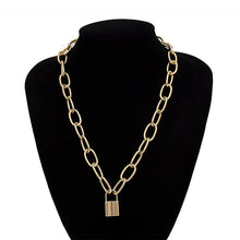 Load image into Gallery viewer, Punk Simple Padlock Pendant Necklace Hip Hop Lock Necklaces for Women Gold/Silver Color Chunky Necklace Chain on the Neck