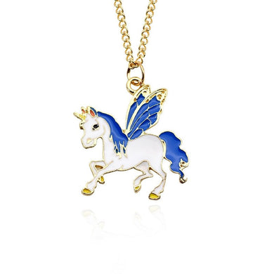 Handmade Unicorn Pendant 3 Colors Cute Unicorn Necklace Gold Chains Childhood Necklaces Women Girls Kids Gift Jewelry
