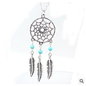 Trendy Style Dreamcatcher Pendant Mandala Lotus Necklace Yoga feather Stone Pendant Jewelry Dream Catcher Necklace