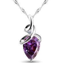 Load image into Gallery viewer, Women 3 Colors Crystal Rhinestone Drop Silver Color Chain Necklace Pendant For Women Jewelry Statement Bijouterie Gift