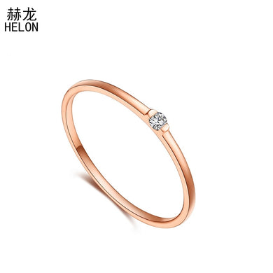 SI/H Natural Diamonds Engagement Ring Solid 14k (AU585) Rose Gold Classic Girl gift Women Hot Selling Party Trendy Jewelry Ring