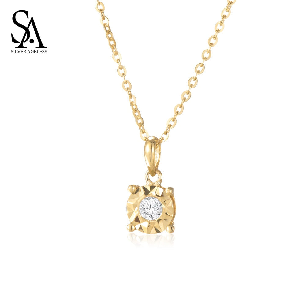 14K Yellow Gold Pendant Necklace for Women Fine Jewelry