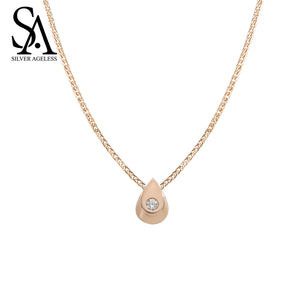 Necklaces Pendants Fashion Party Ketting 14k Rose Raindrop Chain Necklace For Women Fine Jewelry New Arrival