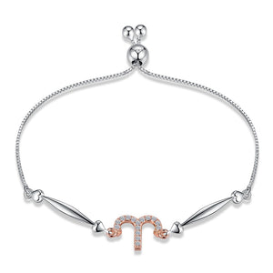 925 Sterling Silver 12 Constellation Sterling Silver Bracelet Aries Fashion Bracelets for Female Bracelets