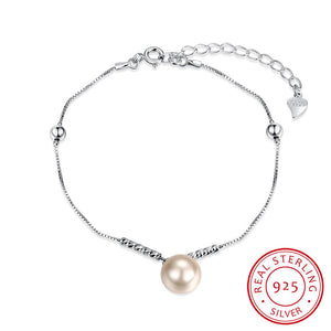 925 Sterling Silver Fashion Personality Pink Shell Beads Bracelets for Women Elegant Jewelry Wedding Gift Bracelet