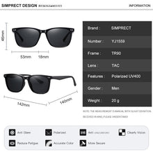 Carica l&#39;immagine nel visualizzatore di Gallery, SIMPRECT 2023 Polarized Sunglasses Women UV400  TR90 Retro Square Sun Glasses Men Anti-glare Driving Eyewear