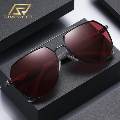 SIMPRECT Occhiali da sole polarizzati per uomo 2023 Designer di marca UV400 Pilot Driving Occhiali da sole Retro Vintage Zonnebril 