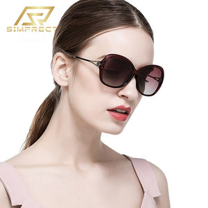 SIMPRECT Polarized Sunglasses Women 2023 Oversized Square Sunglasses Retro Rhinestone Sun Glasses Vintage Black Shades For Women